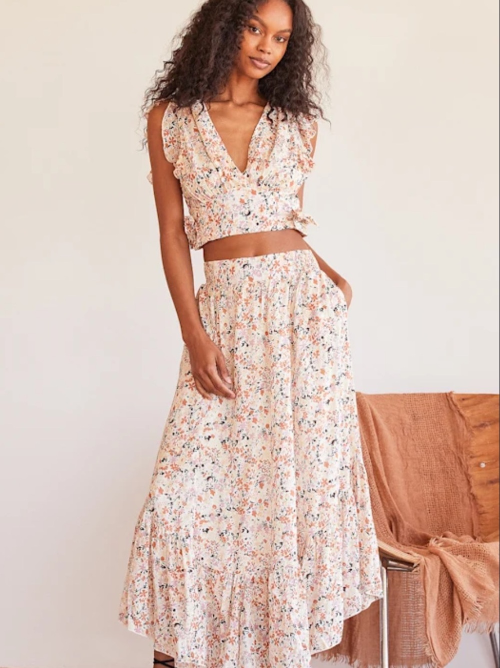 Free People Pretty Daze Set in Ivory Floral